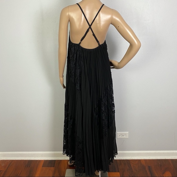 NEW DEREK LAM 10 CROSBY BLACK PLEATED MAXI DRESS - Picture 6 of 7